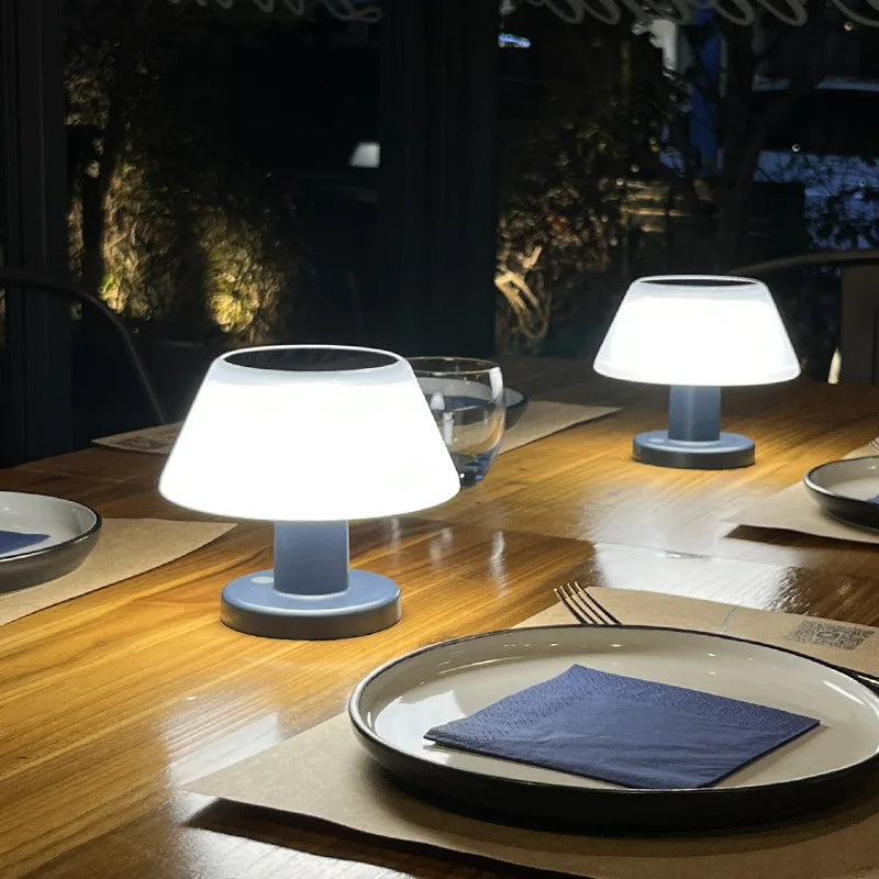 Solar-Powered Waterproof Table Lamp for Outdoor Use