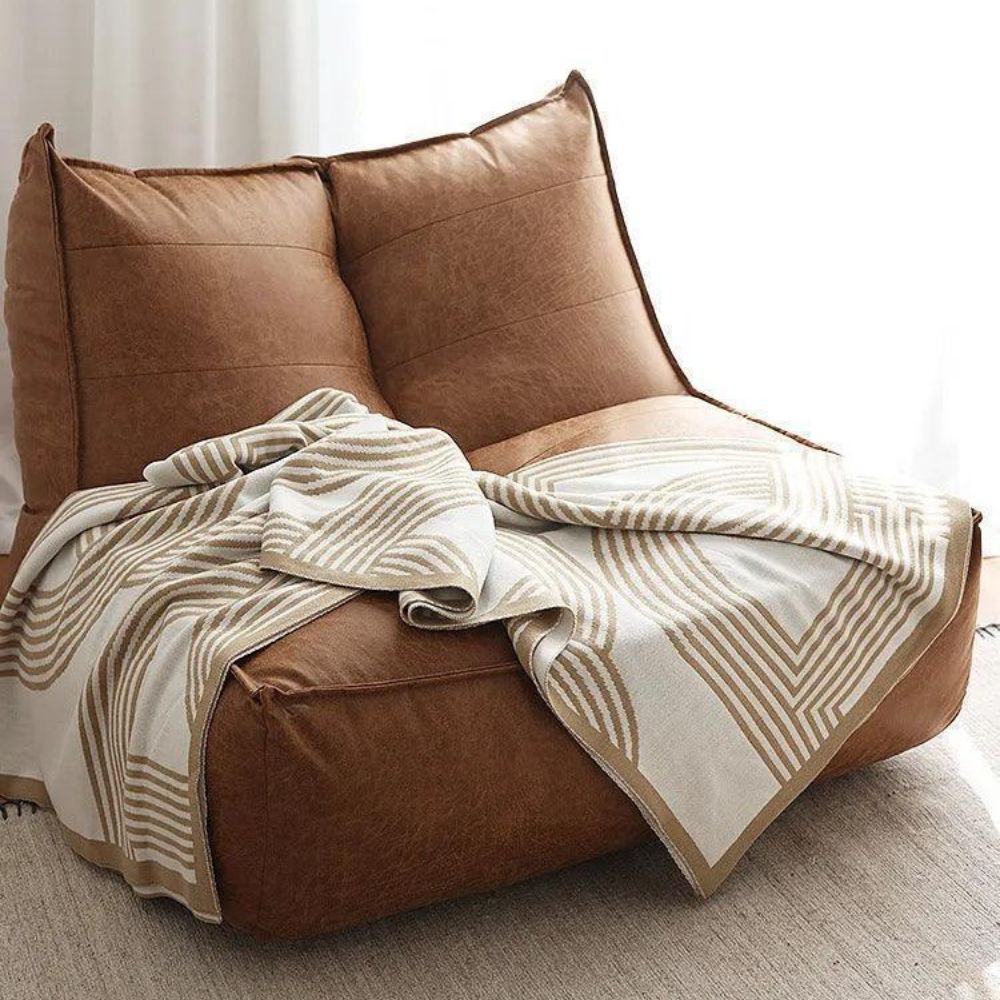 Reversible Geometric Knit Blanket in Ultra-Soft Fabric