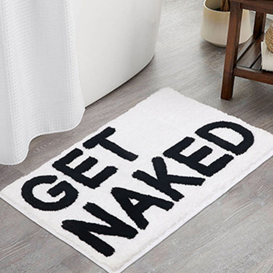 Plush White Bathroom Mat with Non-Slip Backing