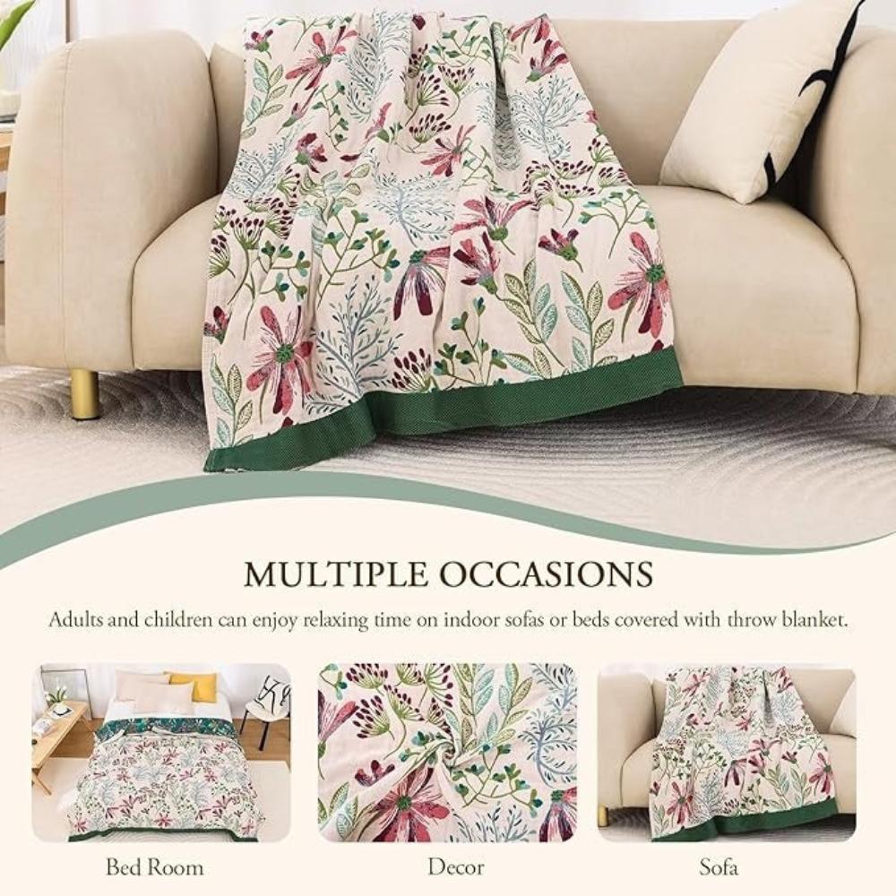 Organic Cotton 4-Layer Gauze Throw Blanket