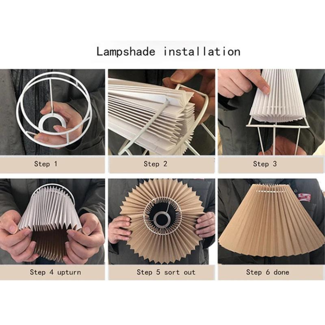 Foldable Pleated LED Table Lamp - Customizable Modern Design