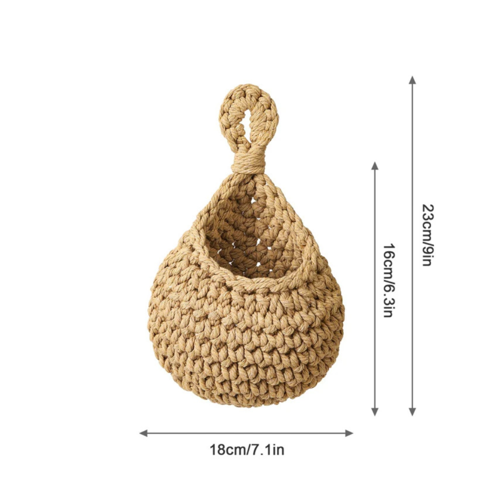 Handwoven Eco-Friendly Boho Hanging Basket