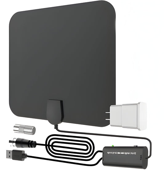 300-Mile Indoor Digital HDTV Antenna with Signal Booster