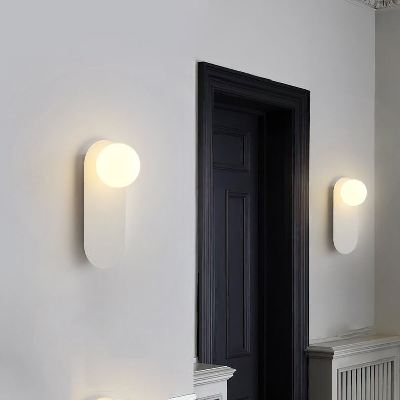 Nordic Minimalist Oval Wall Sconce with Frosted Glass Globe