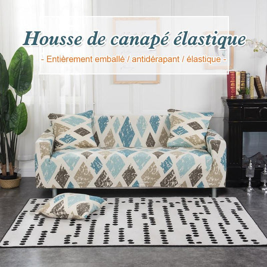 Stretchable Non-Slip Sofa Cover in Light Gray