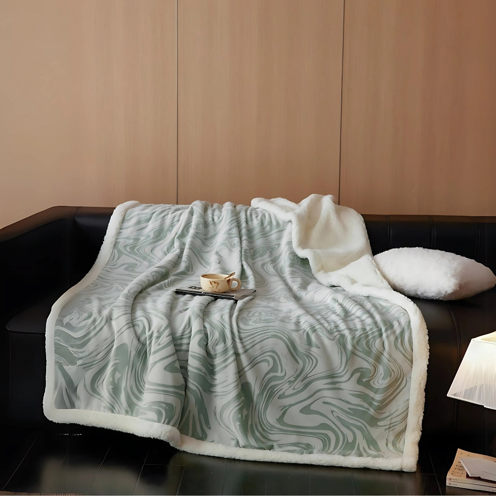Marble Swirl Berber Fleece Snuggle Blanket