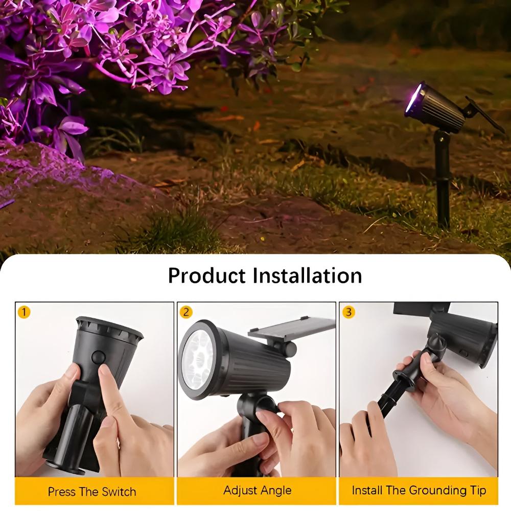 Rechargeable Solar Spotlight with 9 Ultra-Bright LEDs