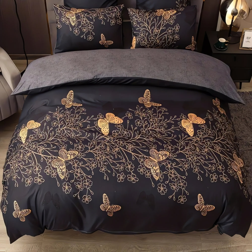 Midnight Butterfly Duvet Cover Set with Pillowcases