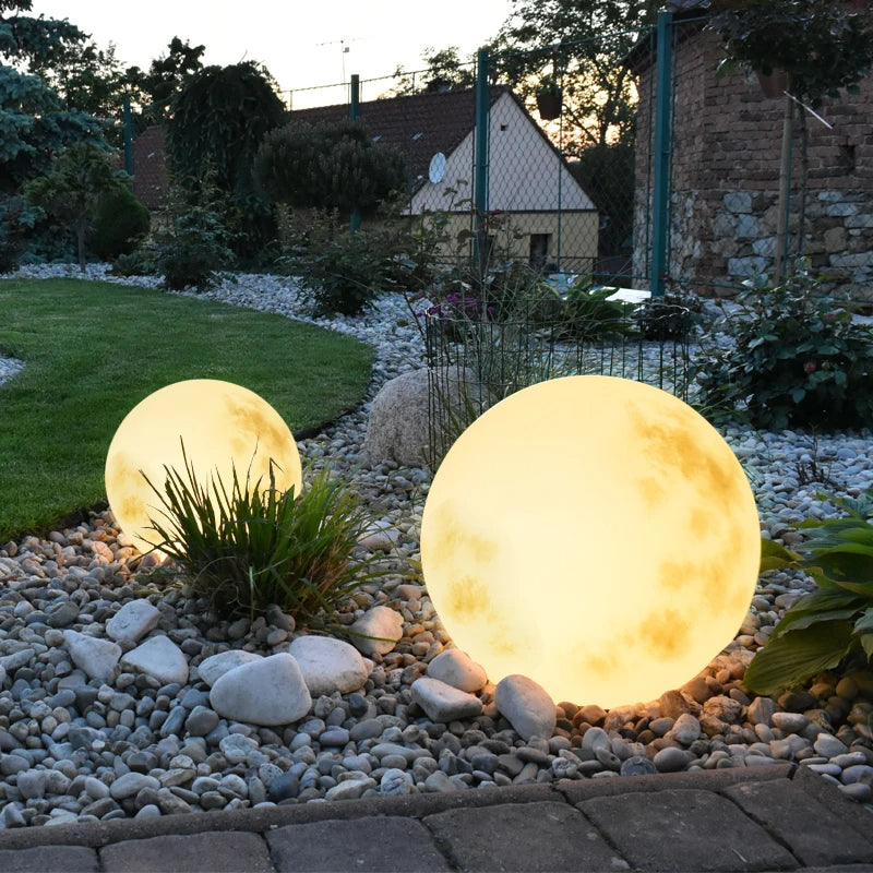 Moon-Shaped Outdoor Garden Lamp with USB Power