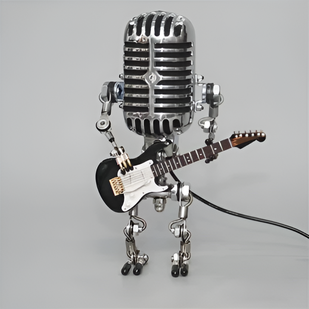 Robot Table Lamp with Adjustable LED Light and Guitar Design