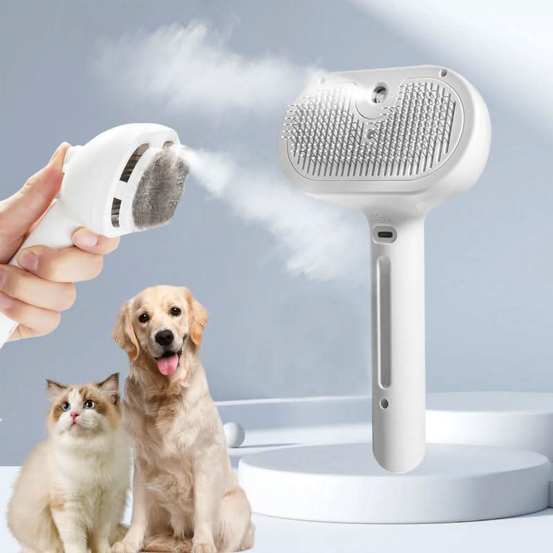 Pet Grooming Brush with Massage Effect and Easy-Clean Button