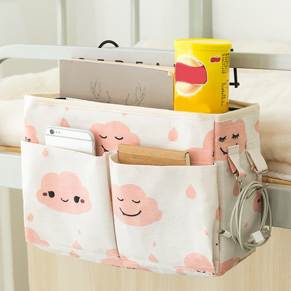 Multi-Pocket Hanging Organizer Bag with Side Hooks