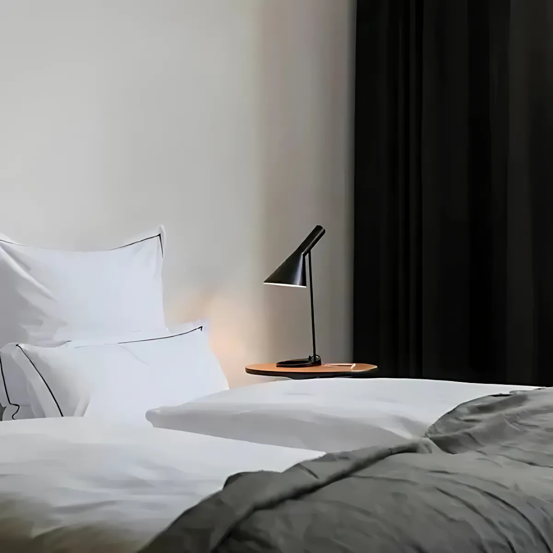 Modern Minimalist Metal Table Lamp with Warm LED Light