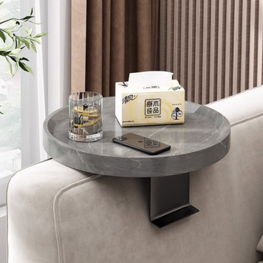 Walnut Clip-On Sofa Armrest Tray