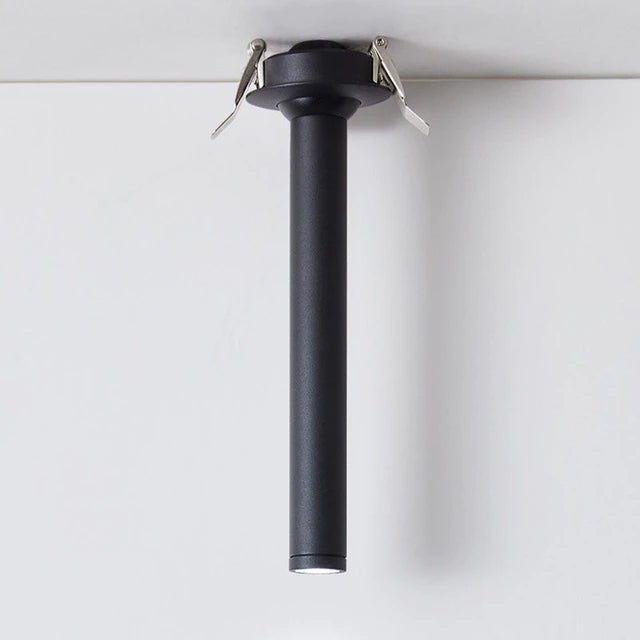 Long Cylinder LED Spotlight - Nickel Finish, Warm White Light