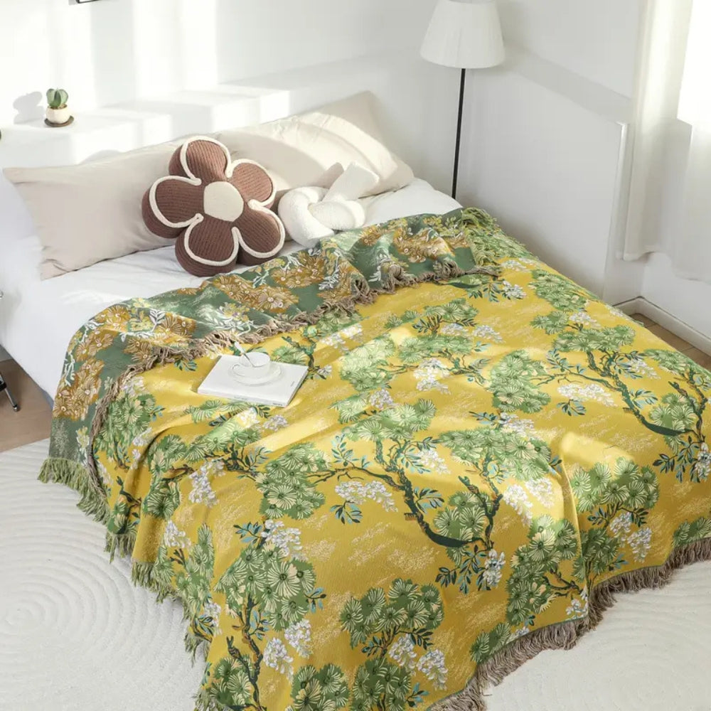 Mulberry Tree Pattern Cotton Blanket