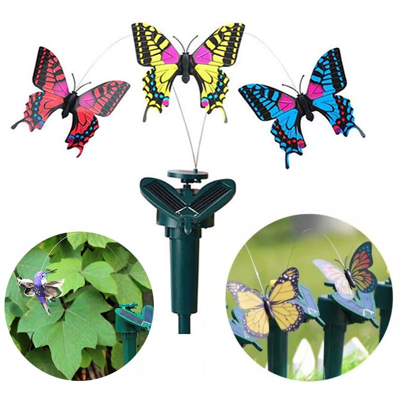 Solar-Powered Dancing Hummingbird and Butterfly Garden Decor