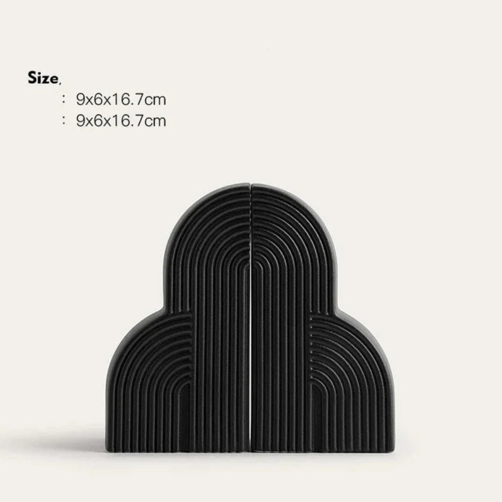 Cloud-Shaped Ceramic Bookends in White and Black