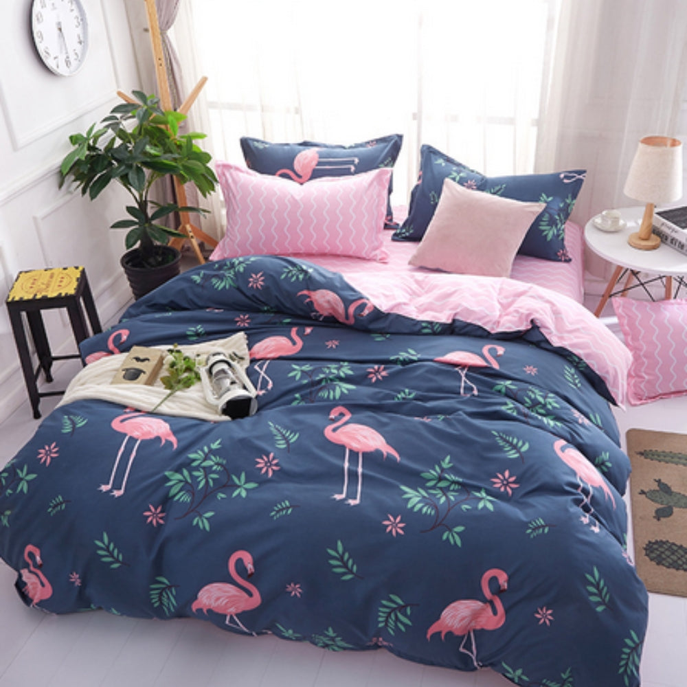 Tropical Flamingo Duvet Cover Set with Pillowcases