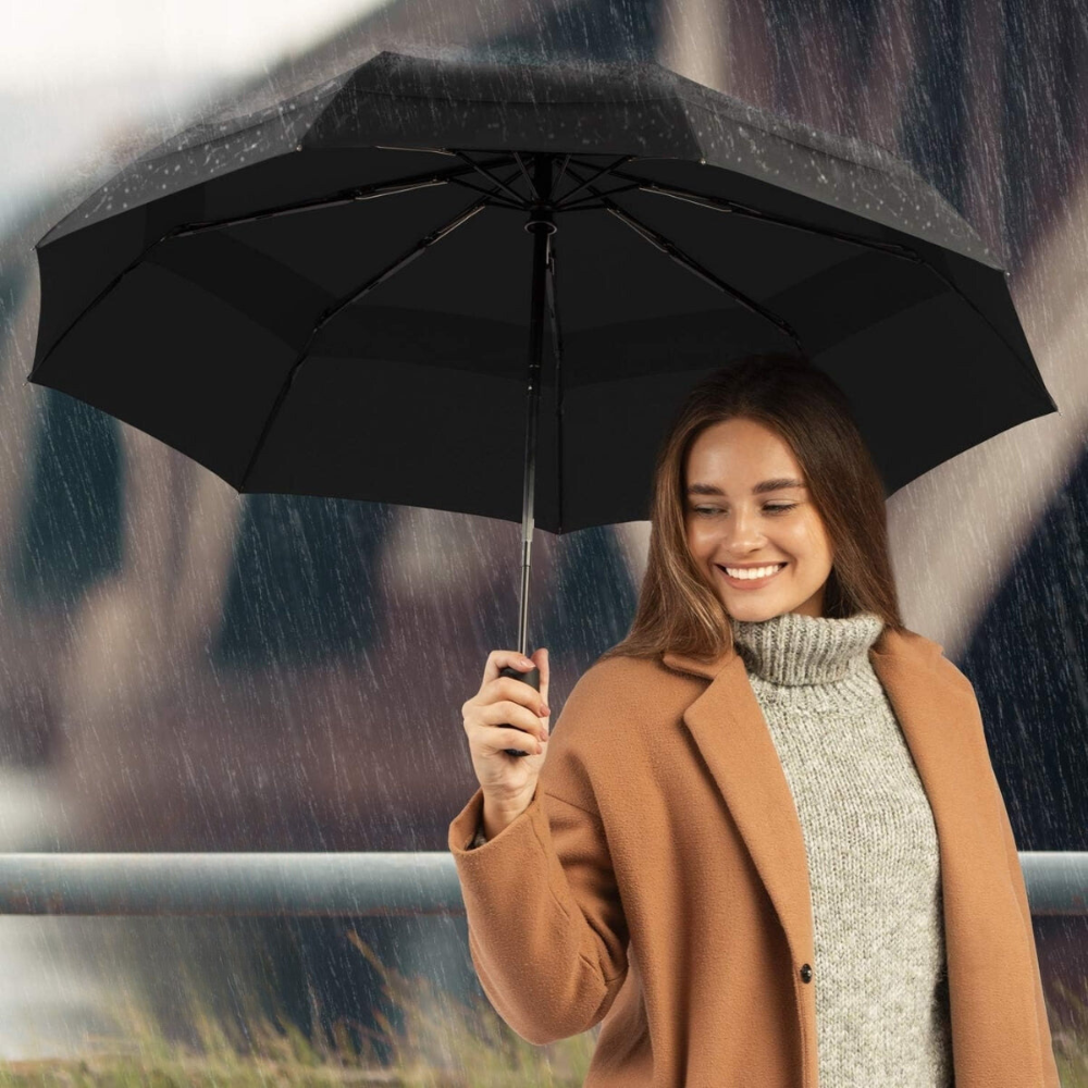 Compact Travel Umbrella with UV Protection and Quick-Dry Features