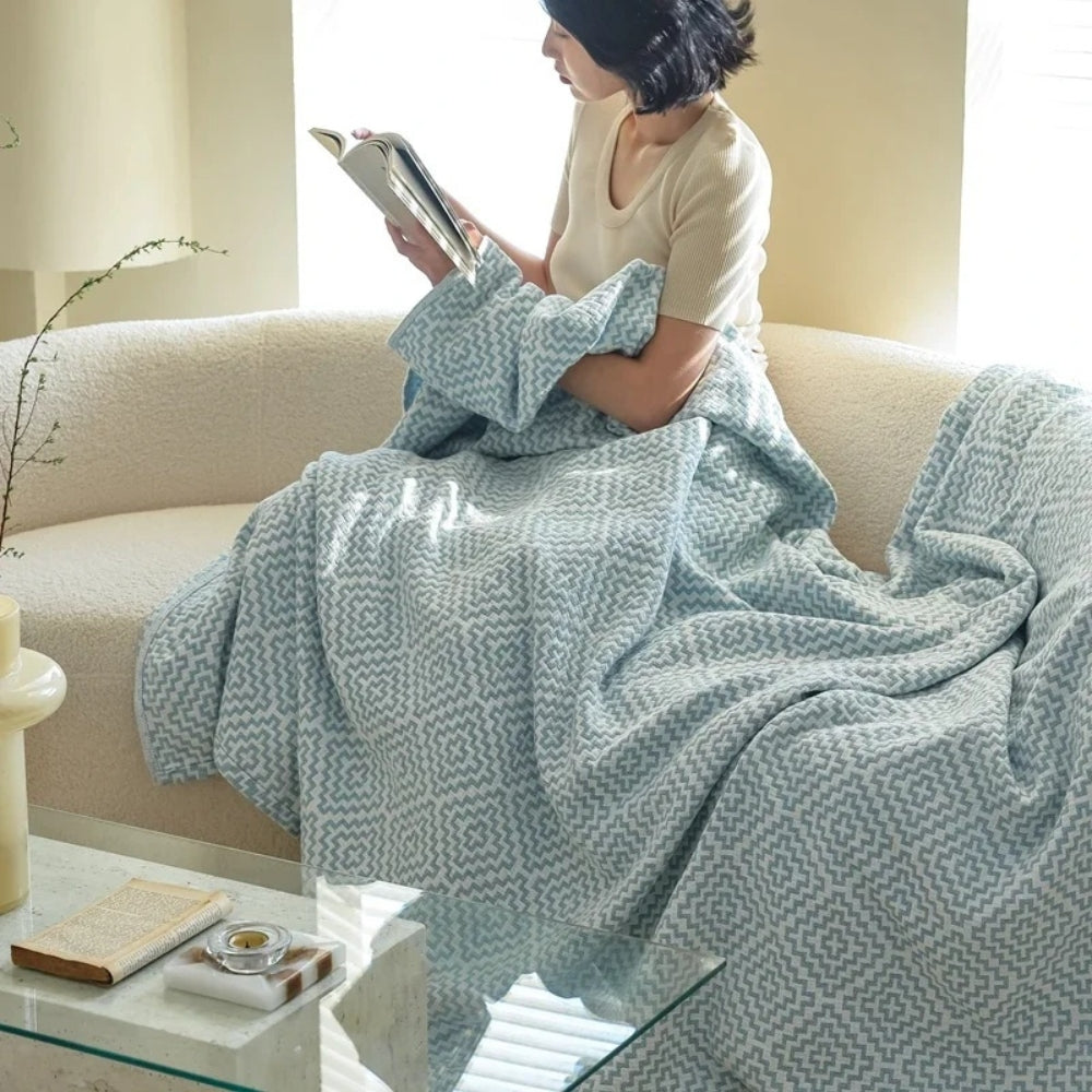 Cozy Maze Pure Cotton Throw Blanket