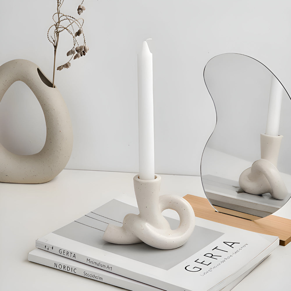 Knot Ceramic Tea Light Candle Holder