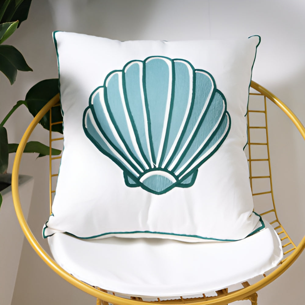 Ocean Treasures Embroidered Coastal Cushion Cover