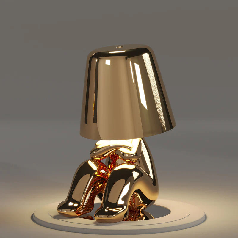 Creative Gold Thinking Man Touch Control Table Lamp