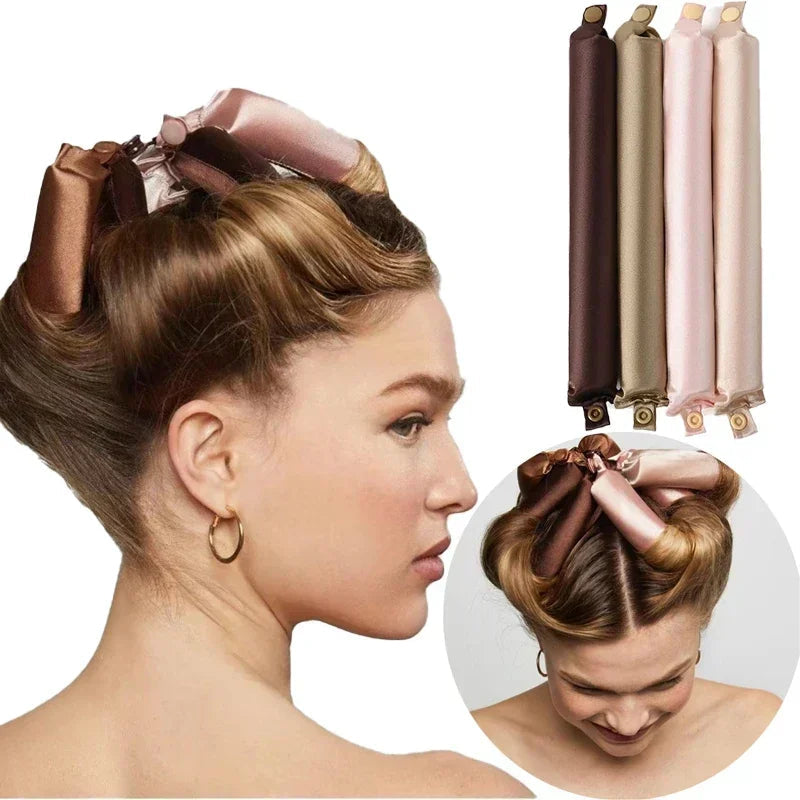 Vegan Satin Heatless Hair Curler Headband