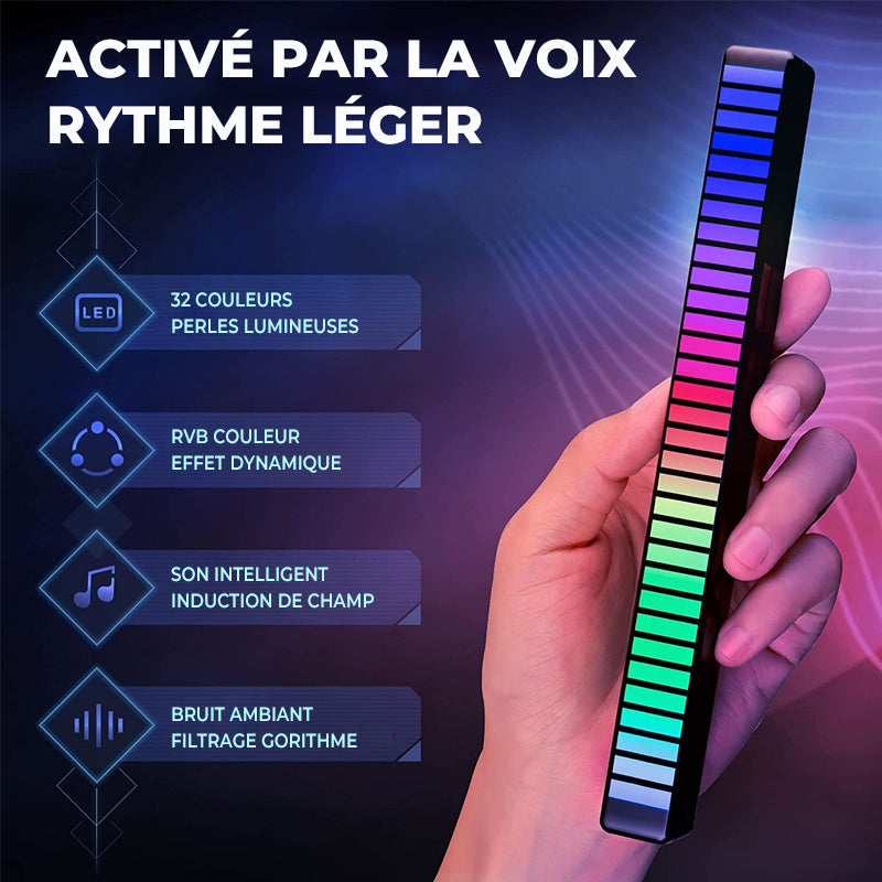 Sound-Activated RGB Light Bar with Adjustable Microphone
