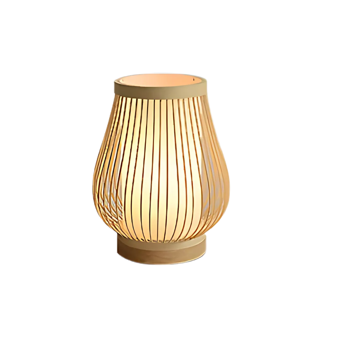 Japanese Bamboo LED Table Lamp for Calming Ambiance