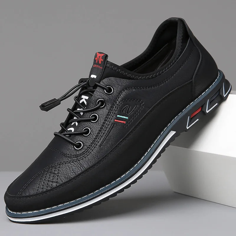 Comfortable Stylish Men's Work Shoes in Breathable PU Leather