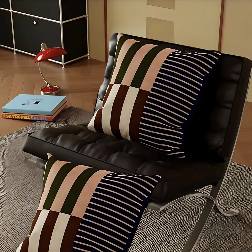 Striped Microfiber Cushion Cover with Invisible Zipper
