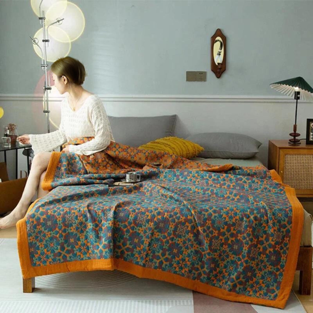 Citrus Sunrise Organic Cotton Blanket