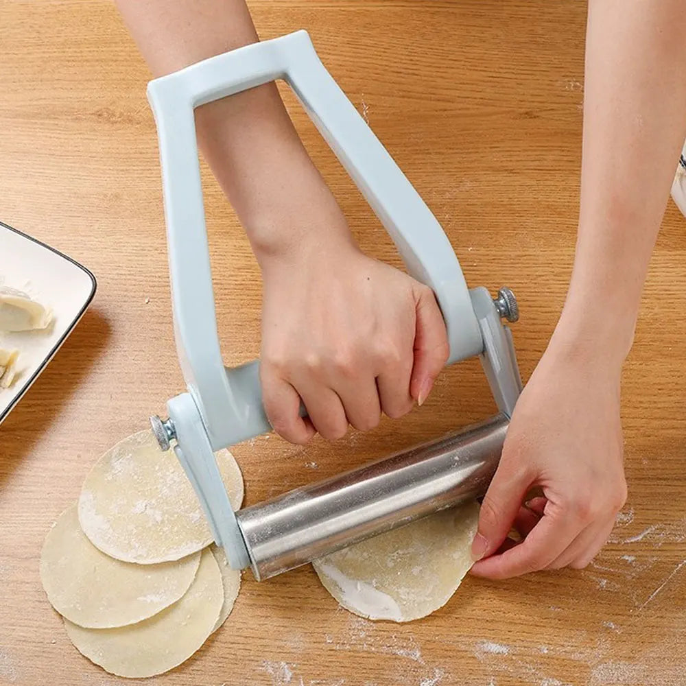 Stainless Steel Adjustable Handheld Rolling Pin with Ergonomic Grip