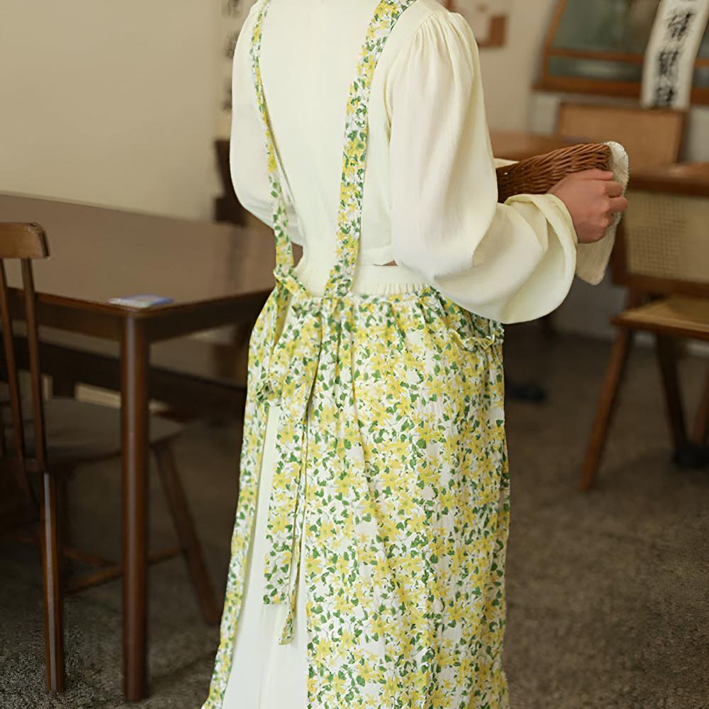 Summer-Ready Pure Cotton Apron with Pockets