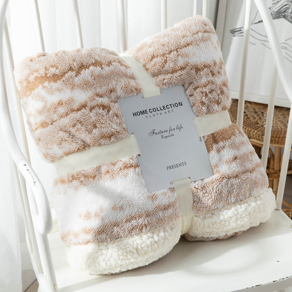 Plush Velvet Sherpa Throw Blanket