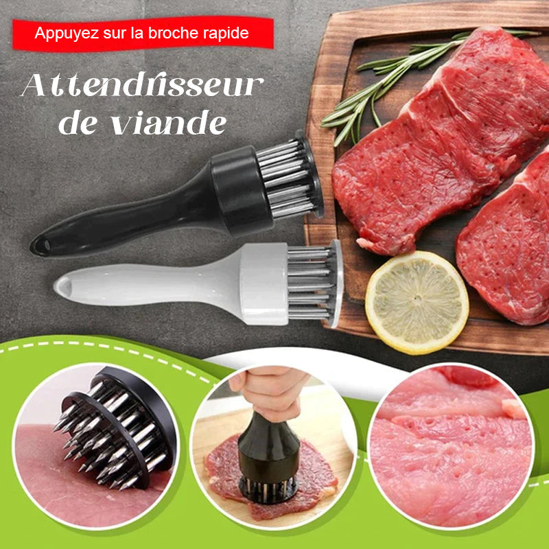 Quick Pin Press Meat Tenderizer with Stainless Steel Blades