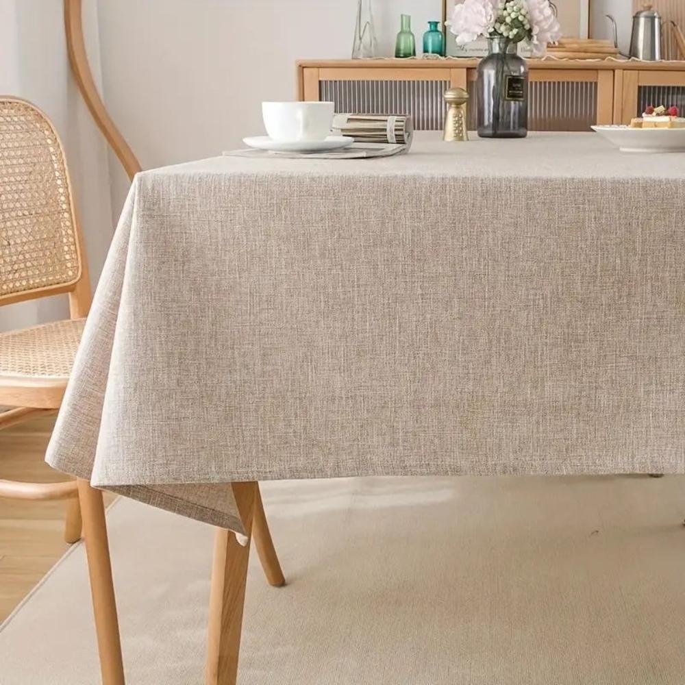 Cotton-Linen Blend Minimalist Rectangle Tablecloth