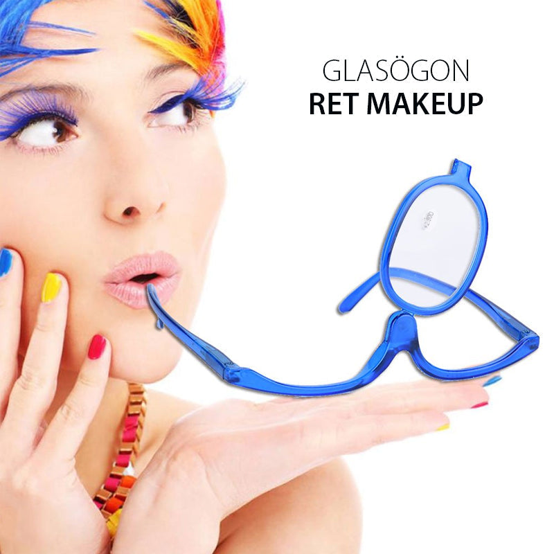 Makeup Glasses with Rotating Lenses for Easy Application