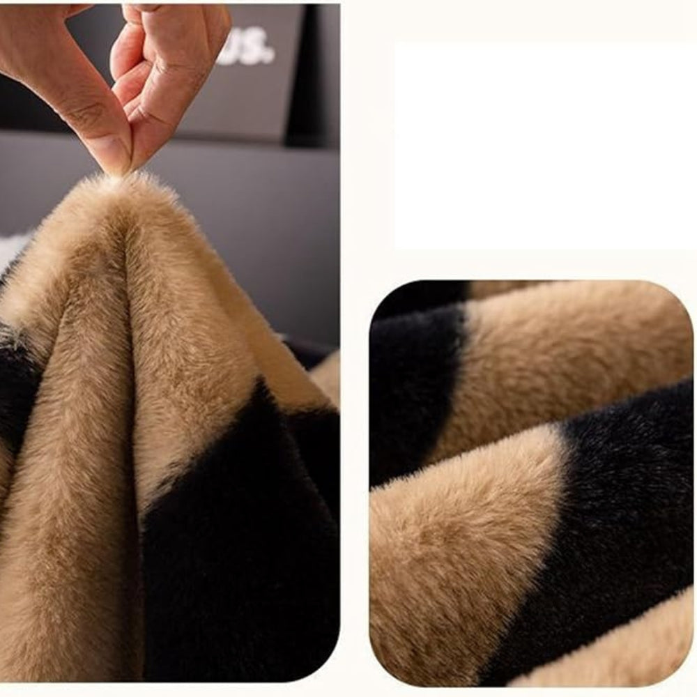Zebra Print Fleece Sofa Cover