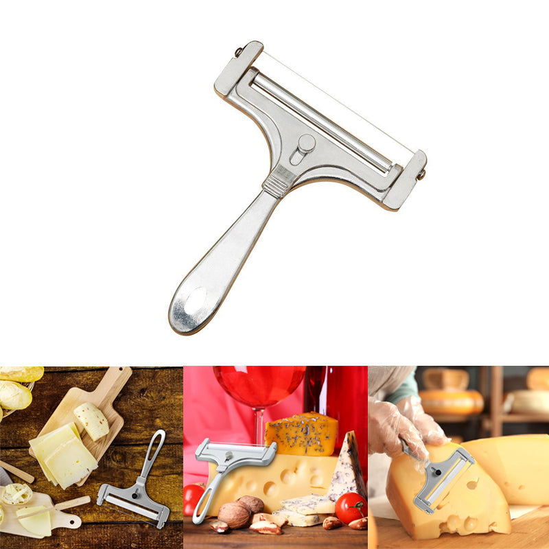 Adjustable Stainless Steel Cheese Slicer with Comfortable Handle