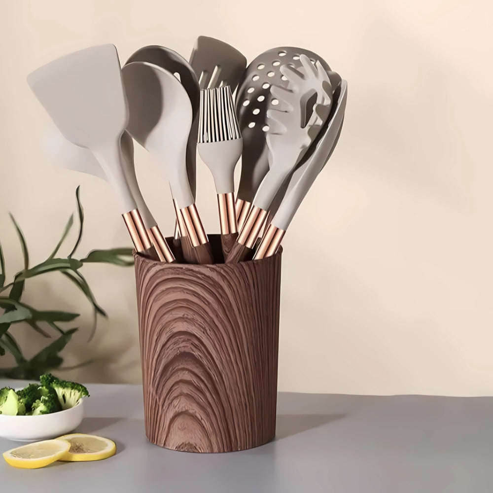 Luxe Heat-Resistant Silicone Cooking Utensils Set - 10 Pieces