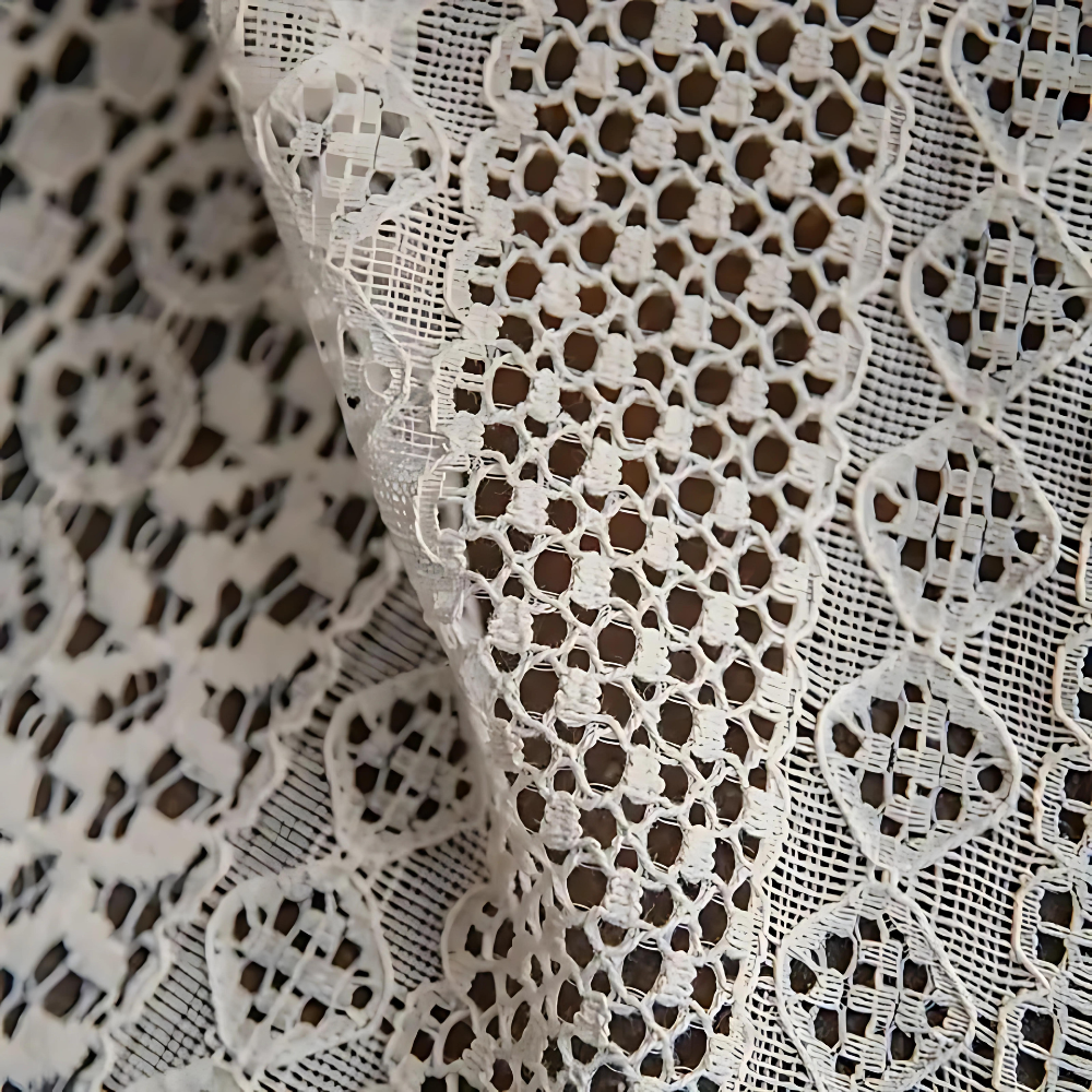 Bohemian Tassel Trim Crochet Curtain