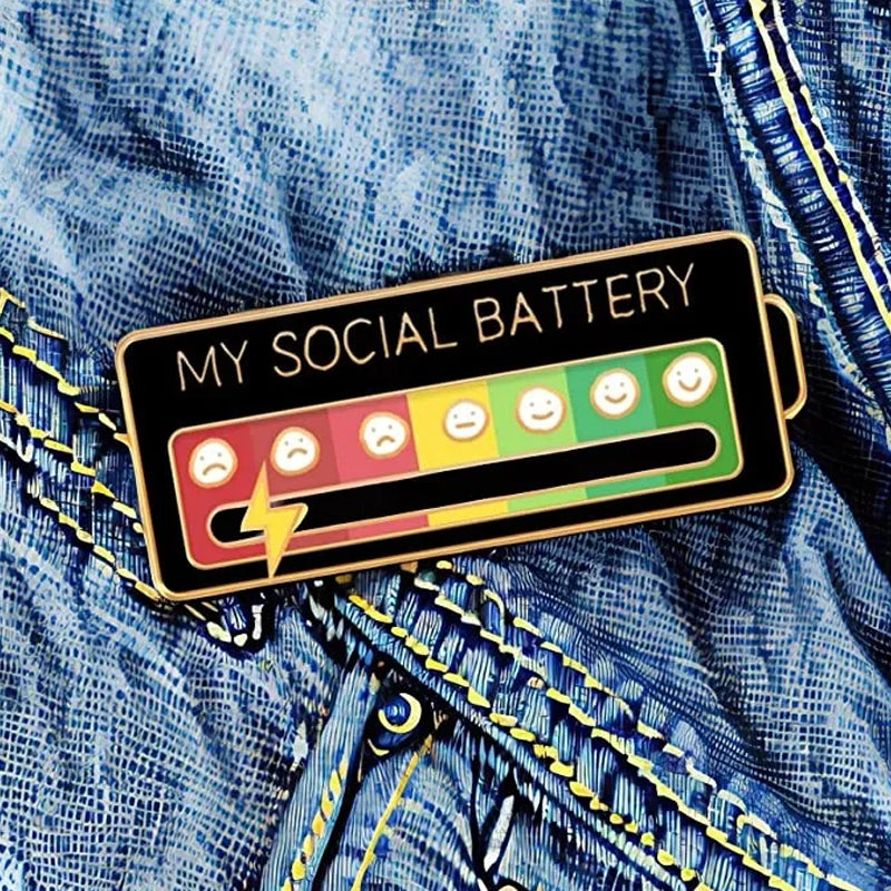 Interactive Mood Pins in Black and White Enamel