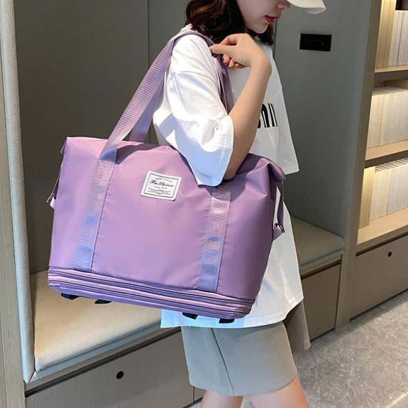Expandable Travel Bag with Universal Wheels - Durable Waterproof Fabric