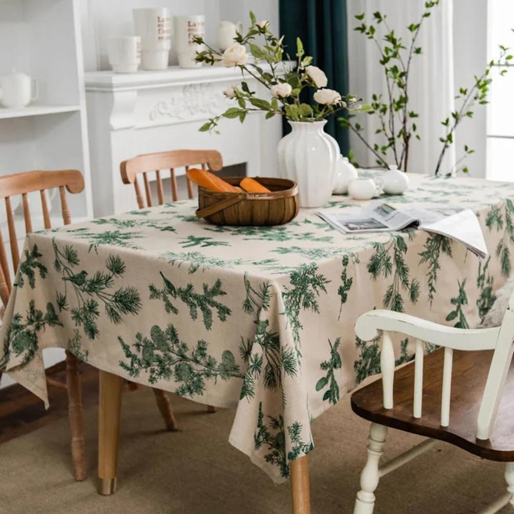 Rustic Pine Grove Cotton Dining Cloth