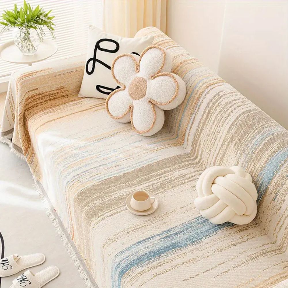 Premium Chenille Striped Sofa Cover