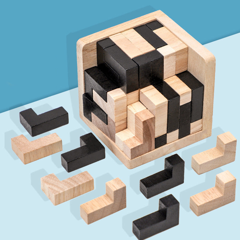 Wooden T-Shaped Puzzle Brain Teaser Toy