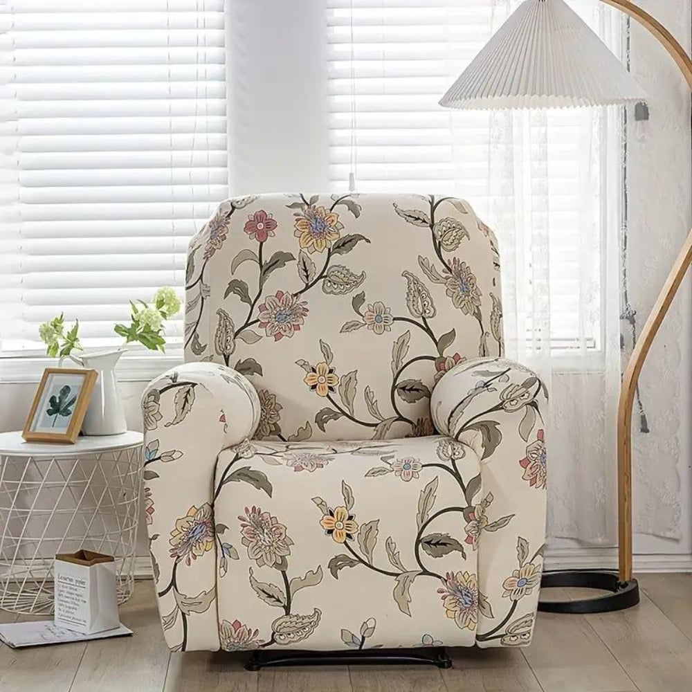 Recliner Sofa Cover with Side Pockets and Elastic Fit